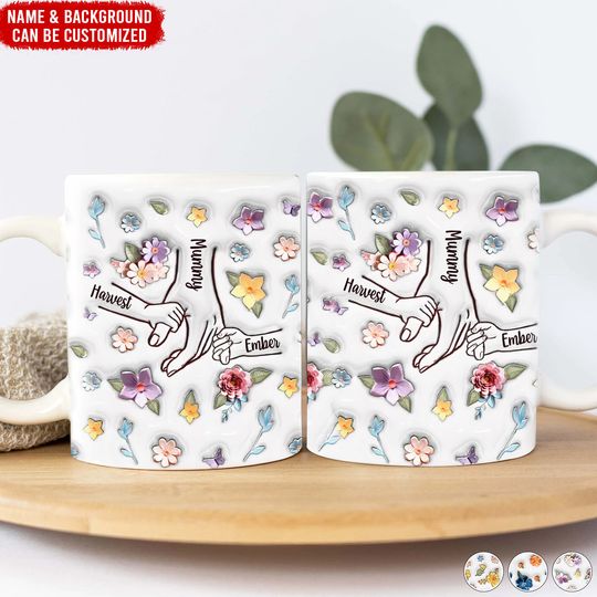 Discover You Hold Our Hands Mug, Also Our Hearts Mug, Custom 3D Inflated Effect Printed Mug