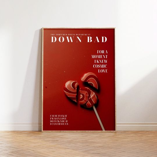 Discover Cosmic Love poster, Modern Chic Wall Art, Red Preppy Dcor