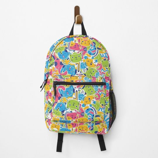 Discover Cats Street College Graffiti Cartoon Character Backpack