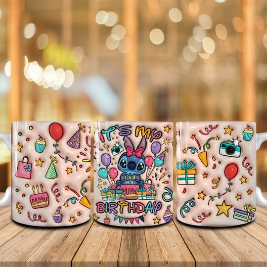 Discover 3D Inflated It's My Birthday Mug , 3D Puffy Birthday Girl Coffee Mug