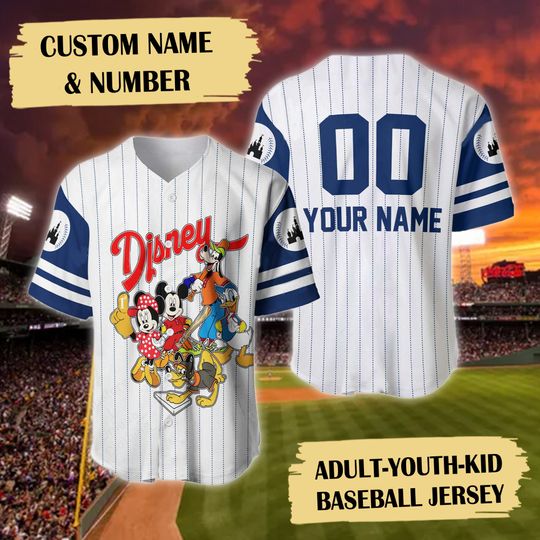 Discover Personalized Mouse And Friends Baseball Jersey