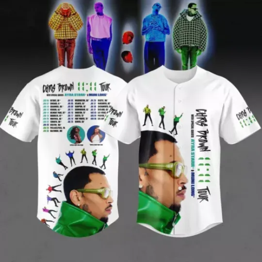 Discover Chris Brown The 11:11 Tour 2024 Baseball Jersey Shirt