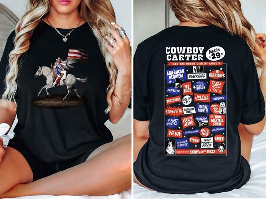Discover Vintage Cowboy Carter Shirt, Beyonce Album Shirt, Jeans Shirt