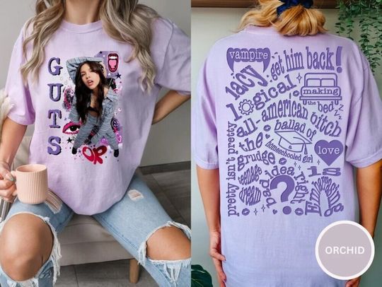 Discover Olivia Rodrigo Guts Tour Track List Shirt, Guts Tour T Shirt