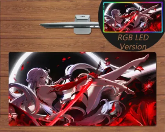 Discover Anime RGB LED Large Mouse Pad Honkai Star Rail Acheron Gaming Mat