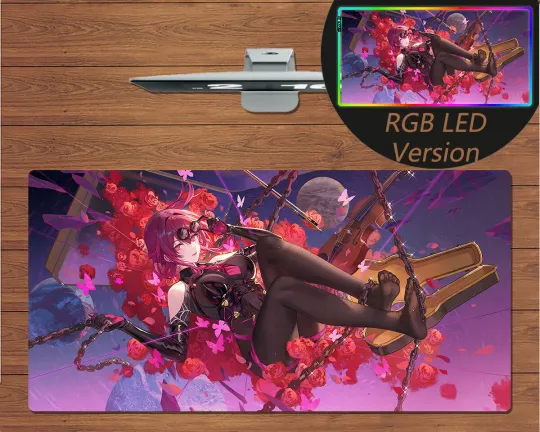 Discover Anime RGB LED Large Mouse Pad Honkai Star Rail Kafka Gaming Mat
