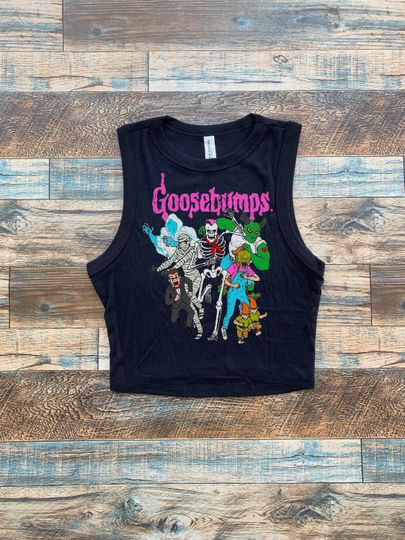 Discover Goosebumps Crop Tank, 90s horror,Scary not scary Stein