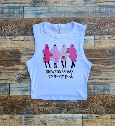 Discover Wednesday Wear Pink Crop Tank, Breast Cancer Pink