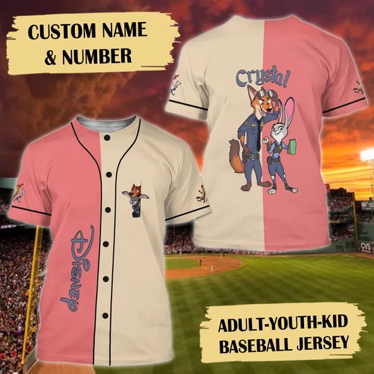 Discover Police Baseball Jersey Rabbit And Fox Cartoon