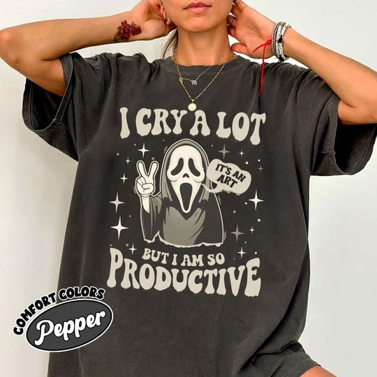 Discover I Cry A Lot But I Am So Productive  Shirt, Funny TTPD Album Shirt, I Cry A Lot