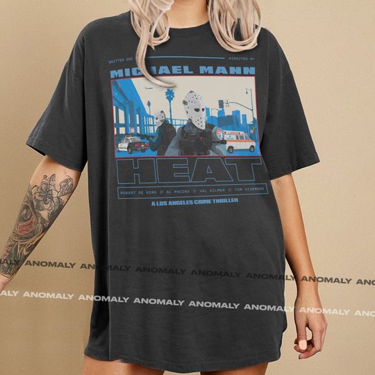 Discover Heat Movie Graphic T-Shirt, Michael Man 90s Action Film Memorabilia, 1995 Heat Movie Tee Shirt
