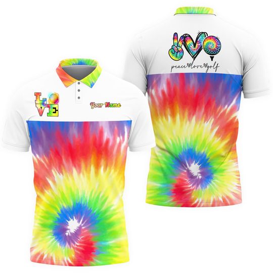 Discover Custom Tie Dye Peace Love Golf Women's Polo Shirt