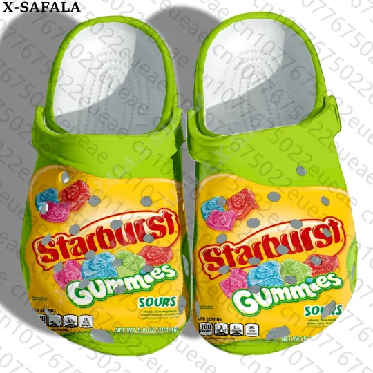 Discover Funny Starburst Candy Colorful Clogs Shoes