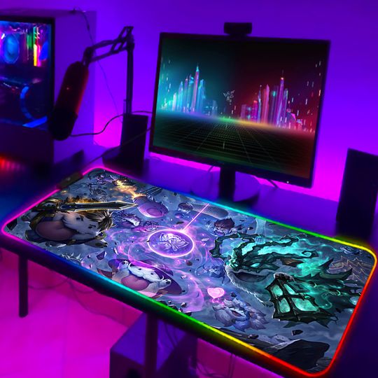 Discover League of Legends Computer Mat RGB Mouse Gaming Pad Pc Accessories Gamer Keyboard Mousepad