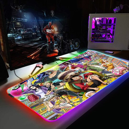 Discover One Piece LED Gaming Large RGB Extended Anti-Slip Mouse Mat Pad Mousepad Desk