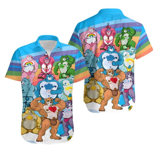 Discover Rainbow Cute Bear Hawaiian Shirt