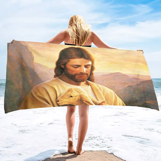 Discover Super Absorbent Sand Free Thick Microfiber Beach Towel ,Jesus Beach Towels