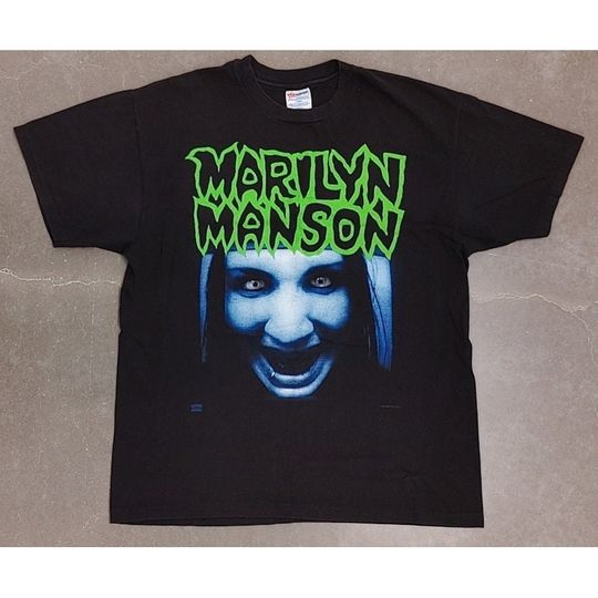 Discover Vintage 1994 Marilyn Manson we will grow to hate you Hanes T-Shirt