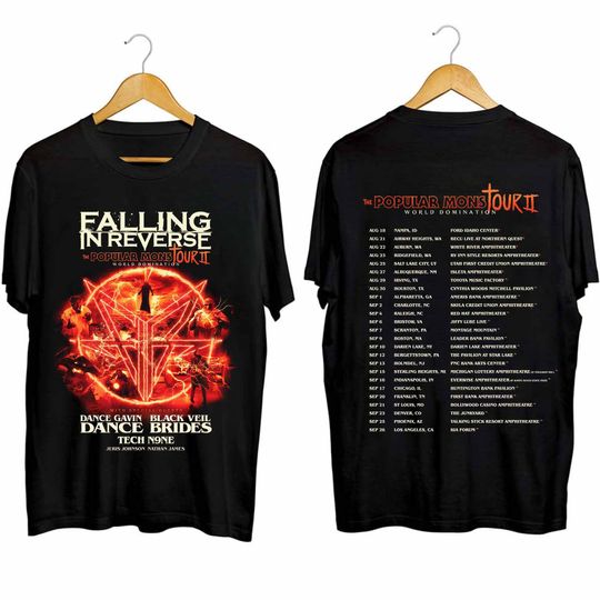 Discover Falling in Reverse - Popular Monstour II 2024 Double Sided Shirt
