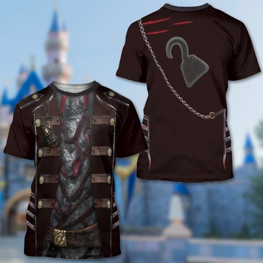 Discover Evil Captain With The Hook Costume 3D T-Shirt