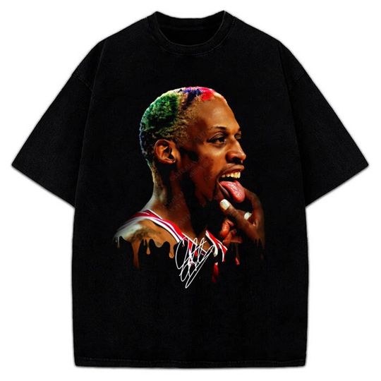 Discover Dennis Rodman Tongue Out Rodzilla Hollywood Vintage T-Shirt