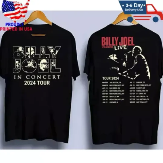 Discover Billy Joel In Concert Music Tour 2024 Gift For Fans Men  Tee