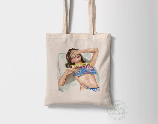 Discover Book Lovers by Emily Henry book tote bag