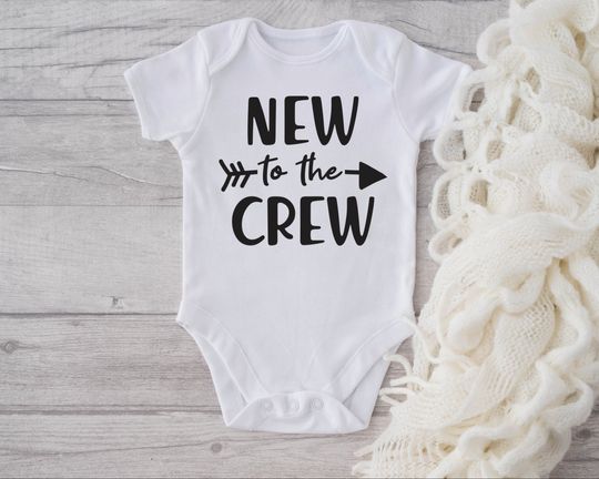 Discover New to the Crew, Baby Announcement Onesie