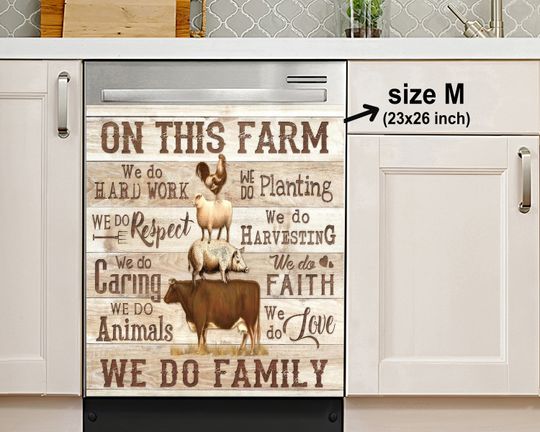Discover On This Farm We Do Family Decor Kitchen Dishwasher Cover, Dishwasher Cover