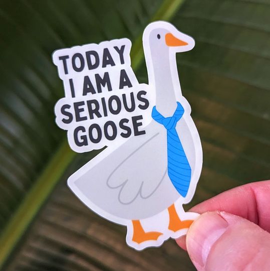 Discover Serious Goose Sticker