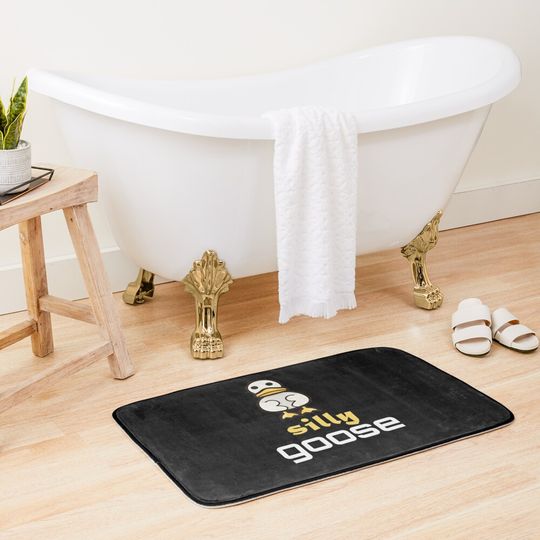 Discover silly goose on board funny Bath Mat