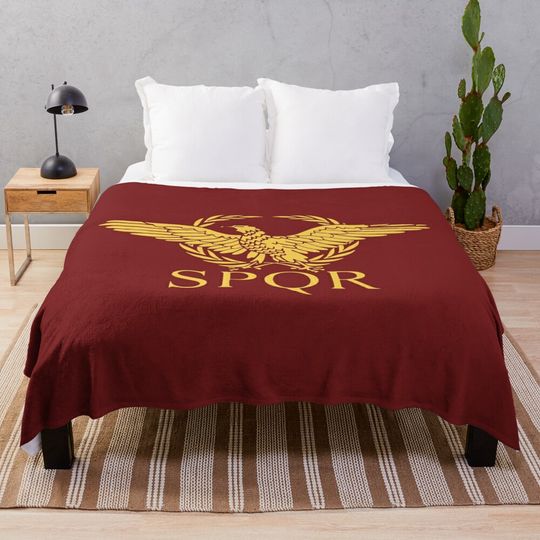 Discover spqr roma rome flag Throw Blanket