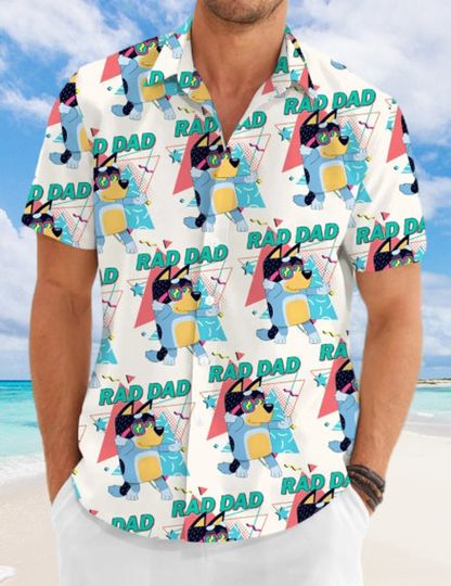 Discover BlueyDad Hawaiian Rad Dad Shirt, Dad Life Family Shirt, Fathers' Gift Shirt