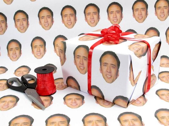 Discover Nic Cage Creepy Face St. Valentine Nicolas Cage  Gift Wrap Wrapping paper Birthday Gift