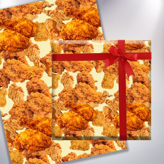 Discover Fried Chicken Wrapping Paper Funny Humour Decorative Exciting Fun Gift Wrapping Paper