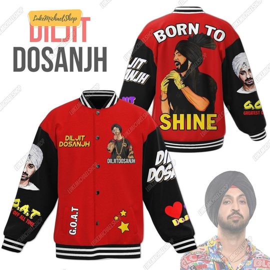 Discover Diljit Dosanjh Baseball Jacket, Punjabi Singer Jacket Men