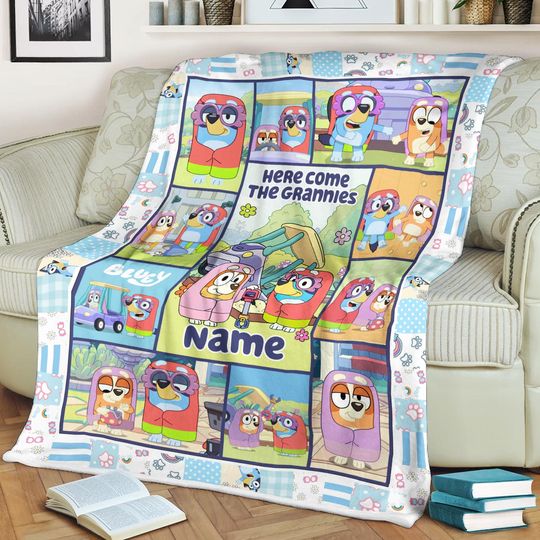 Discover Custom BlueyDad Grannies Fleece Blankets