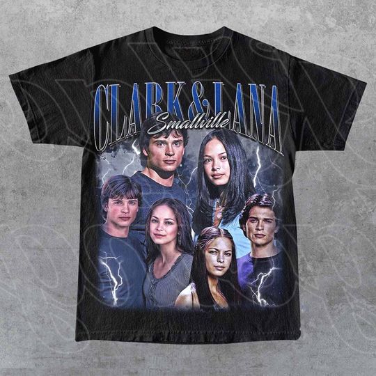 Discover Clark & Lana Smallville Vintage T-Shirt, Gift For Woman and Man Unisex T-Shirt