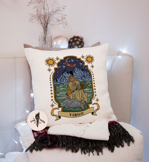 Discover Virgo Zodiac Pillow Cover with Zodiac Sign