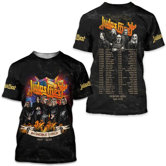Discover Judas Priest Invincible Shield Concert 2024 Us Tour 3D T-Shirt