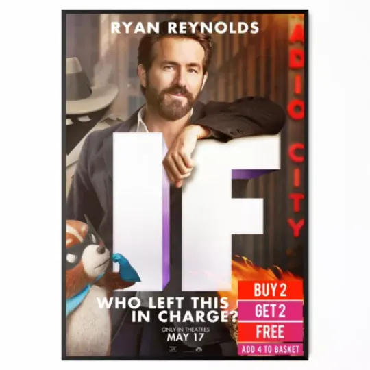 Discover If Movie Poster 2024 Ryan Reynolds Character Poster