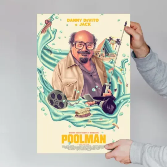 Discover Danny DeVito POOLMAN movie poster 2024 Film Wall Art