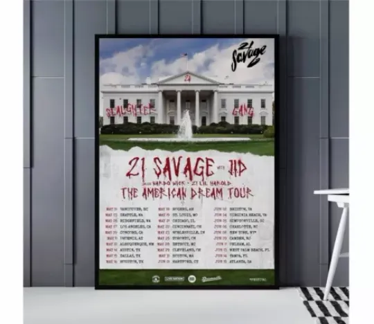Discover 21 Savage - The American Dream Tour 2024 Poster