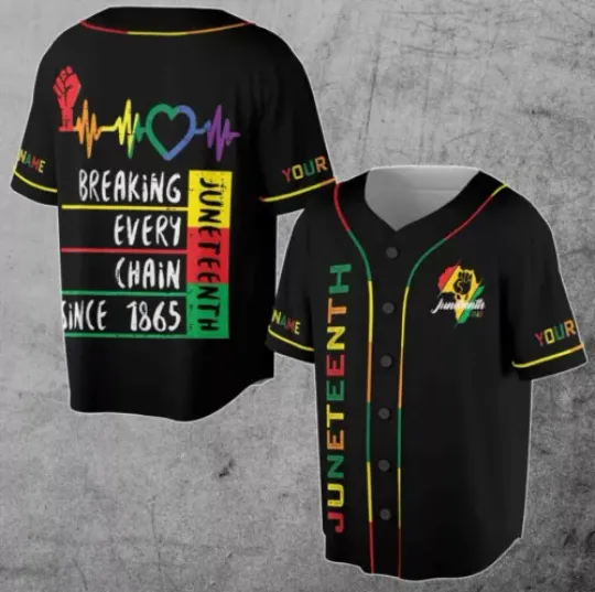 Discover Custom Juneteenth Freeish 1865 Black History Pride Baseball Jersey