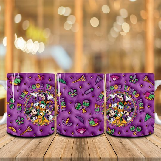 Discover 3D Inflated Mouse And Friend Mardi Gras 11oz Mug, Carnival NOLA Mardi Gras Coffee Mug