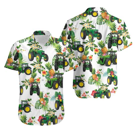 Discover Hawaiian Aloha Shirts Tractor Floral Hawaiian Shirt