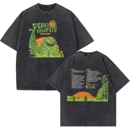 Discover Ferxxocalipsis Tour 2024 Feid Ferxxo Vintage Washed T Shirts Men's Hip Hop