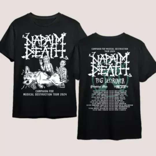 Discover Napalm Death 2024 Tour Gift For Fan T-shirt