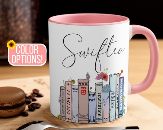Discover Swiftea Mug, Swiftea Coffee Mug, Albums as Books, Fan Merch for Daughter, Music Lover Gift
