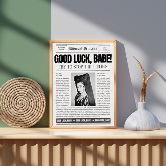 Discover Good Luck, Babe Newspaper Chappell Roan Art Print